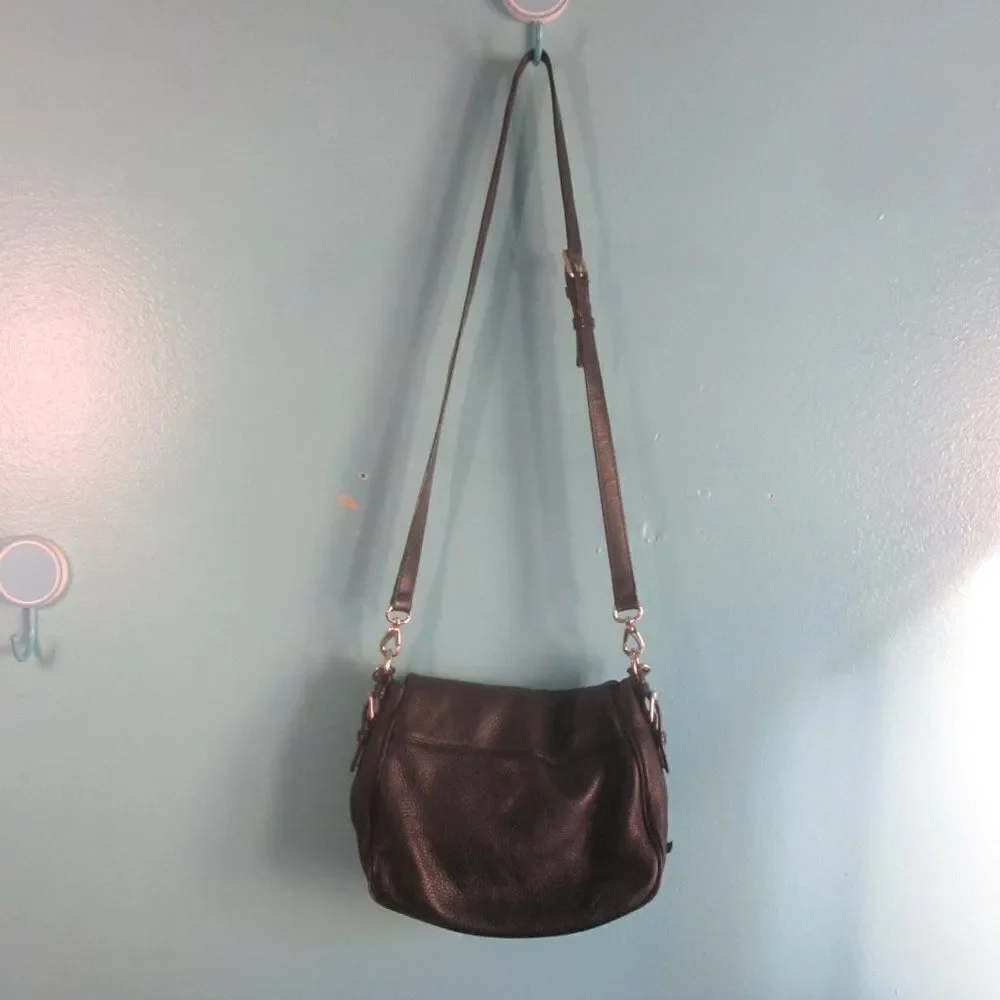 Kate Spade Black Pebbled Leather Purse Shoulder Bag Flap Top Bag
